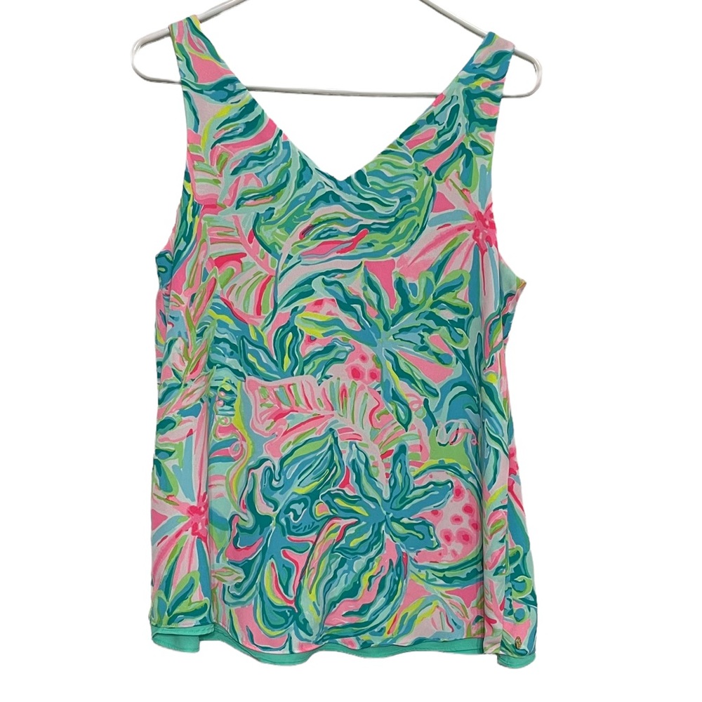 Women’s Lilly Pulitzer Florin Sleeveless V-neck Reversible Tank Top Size Small - Picture 2 of 10